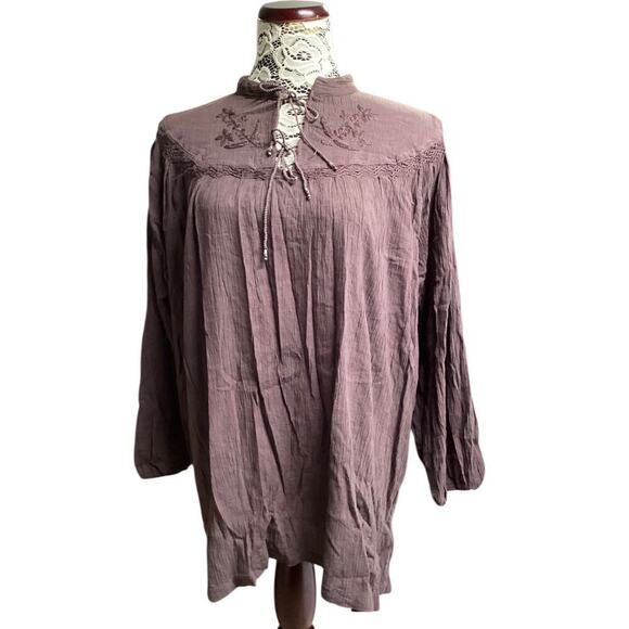 Gypsy Rose top drawstring neckline long sleeves XL - Picture 2 of 8